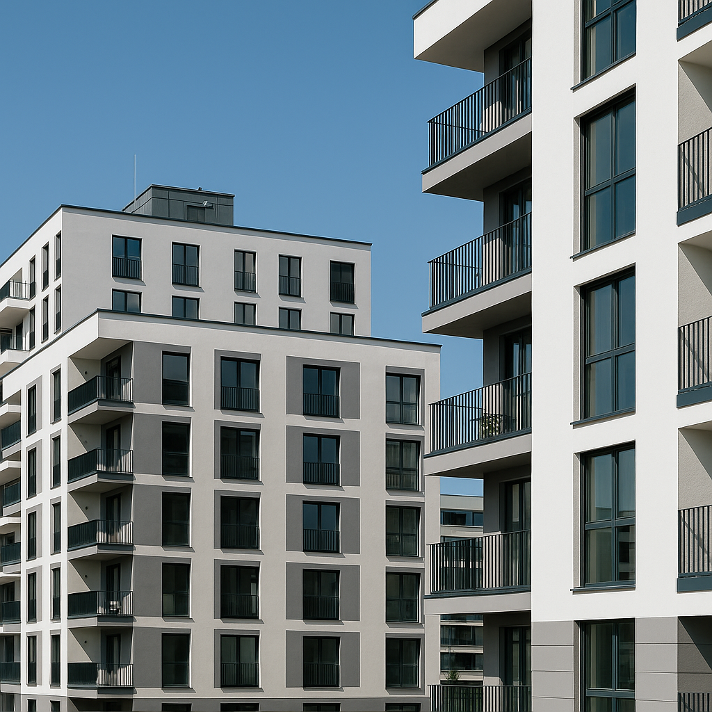 Serviced Apartment Gebäude mit Glasfassade