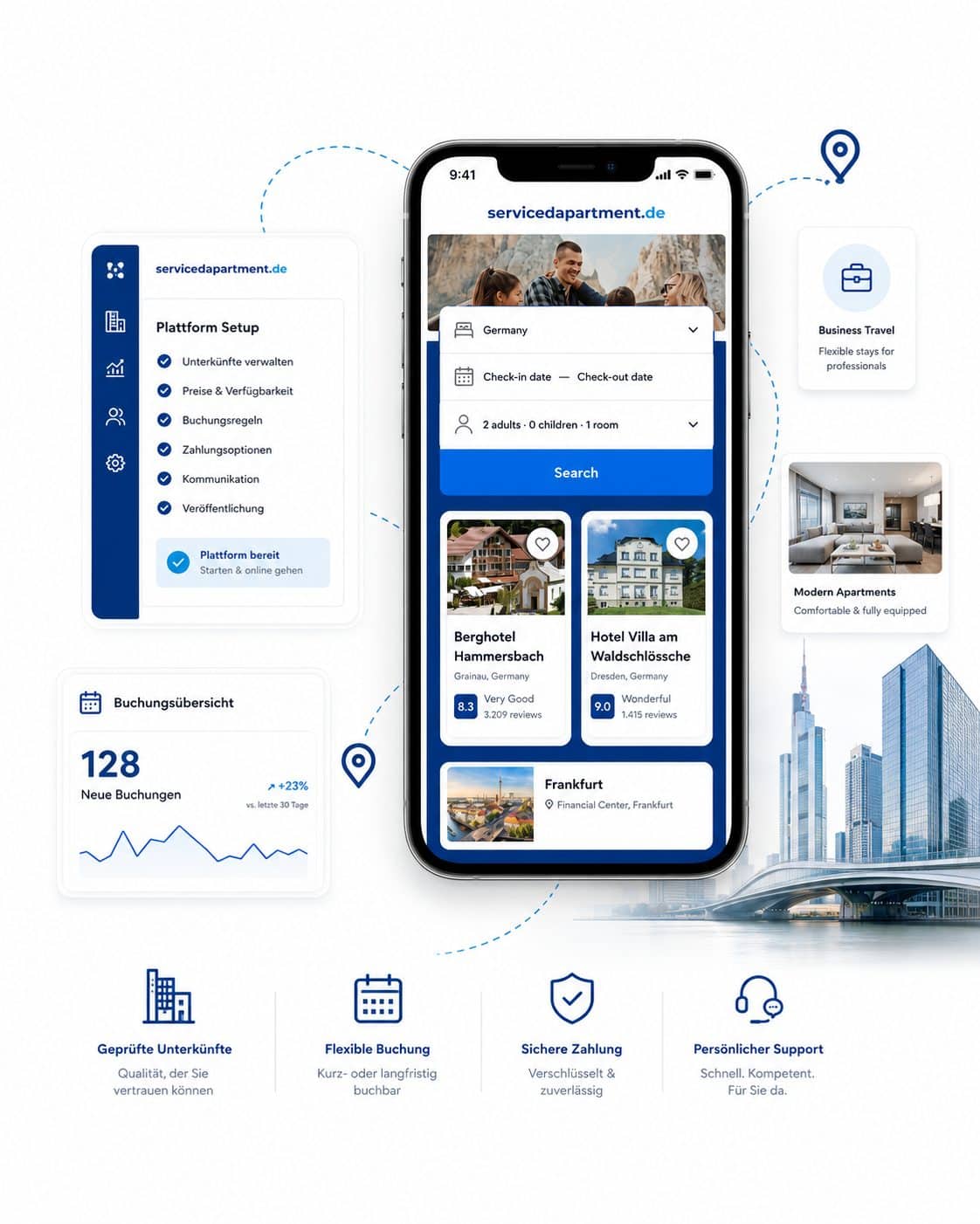Neue Buchungsplattform für Serviced Apartments